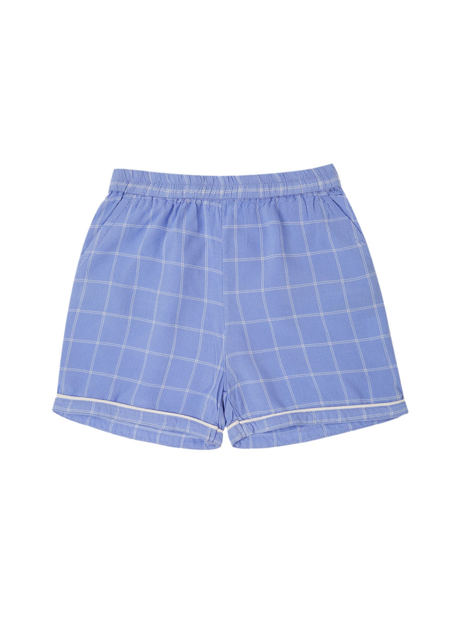Mystere Paris Girls Blue Checks Shirt with Shorts
