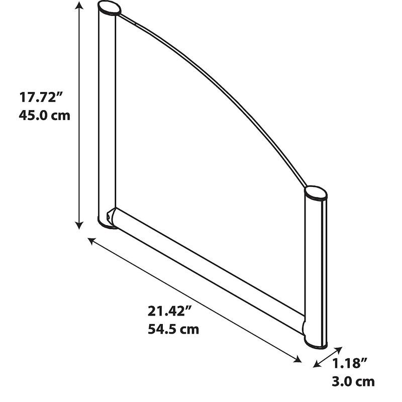 Bush Business Furniture 24W Side Desk Top Privacy Screen, Frosted Acrylic/Anodized Aluminum PSP124FR