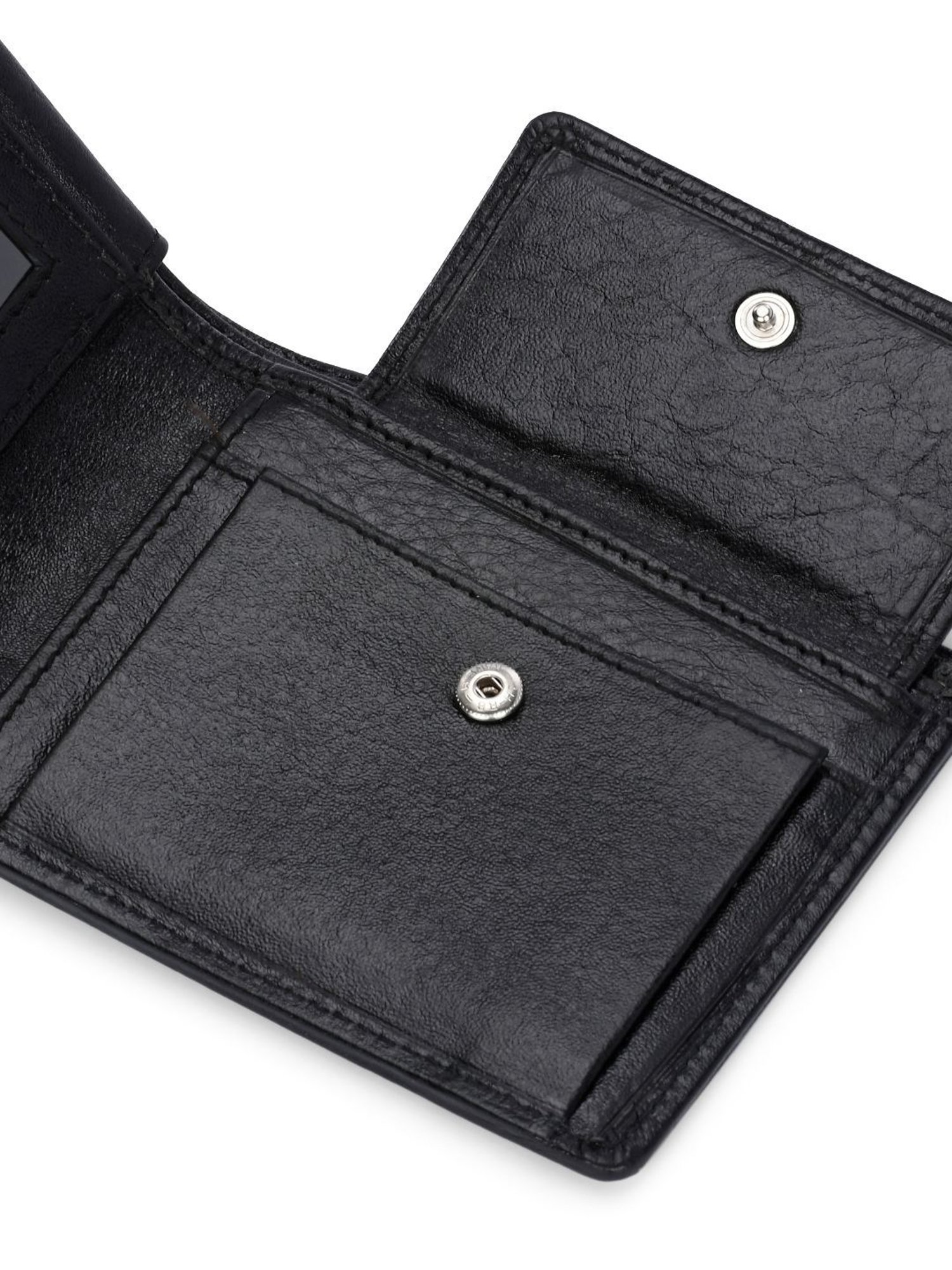 Clog London Black Leather Small Bi-Fold Wallet for Men