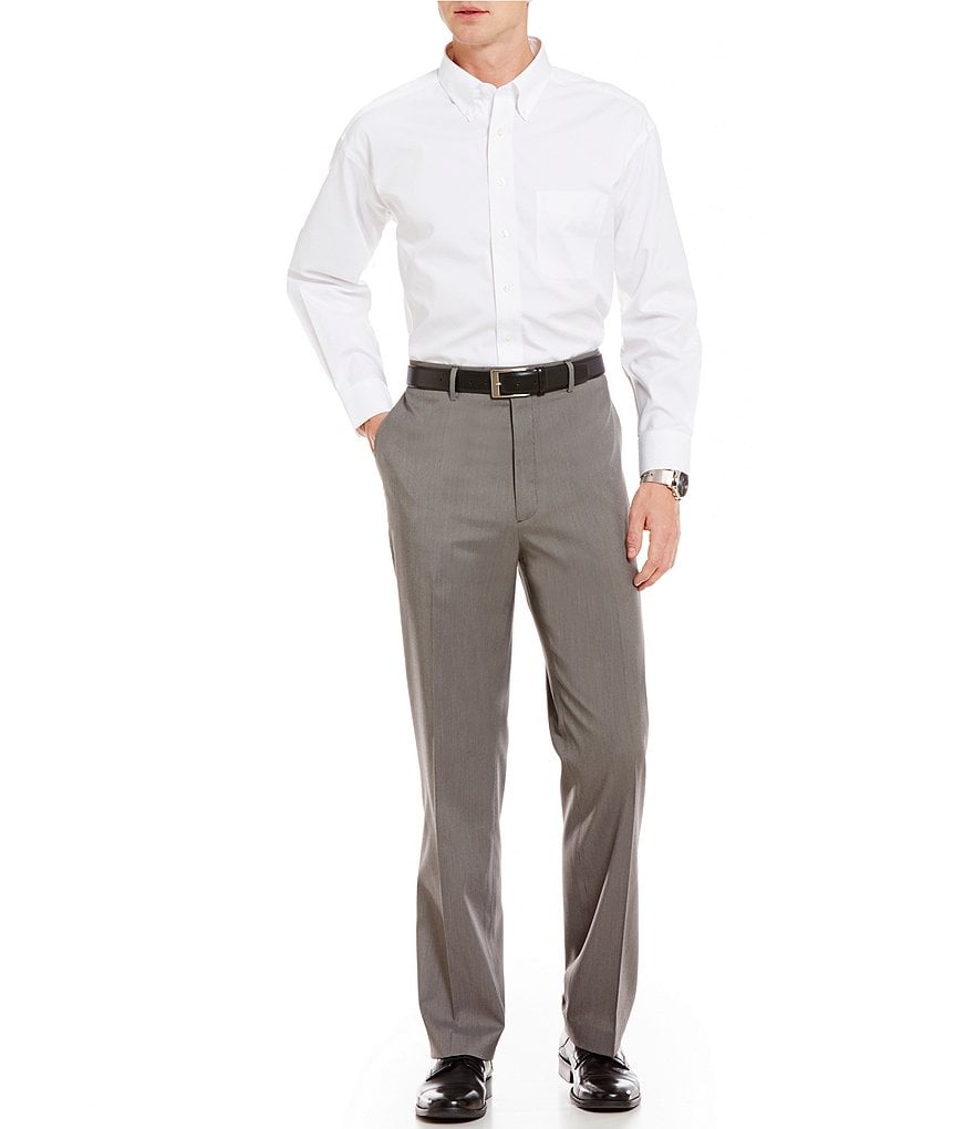 Gold Label Roundtree & Yorke Non-Iron Fitted Button-Down Collar Solid Dress Shirt