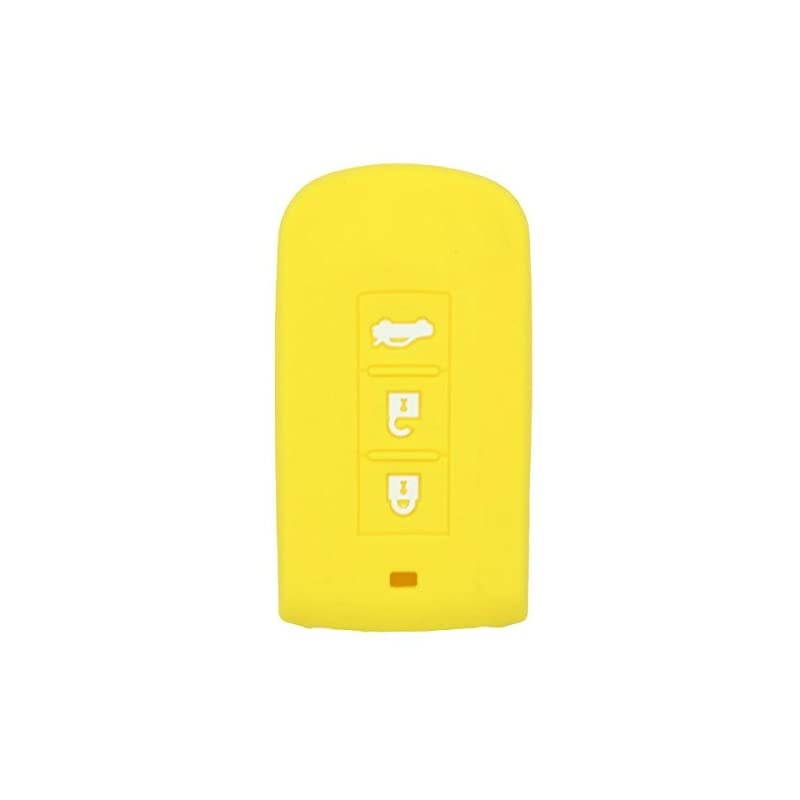 Silicone Cover Protector Case Holder Skin Jacket Compatible with MITSUBISHI Smart Remote Key Fob CV2520 Yellow