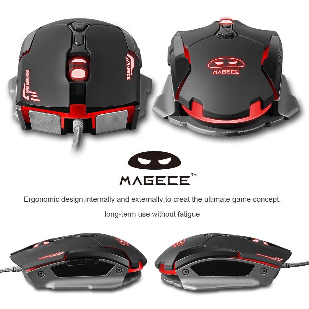 Magece G2 Gaming Mice 3200 DPI 6 Buttons Professional Ergonomic Gaming Mouse for PC Mac Gamer