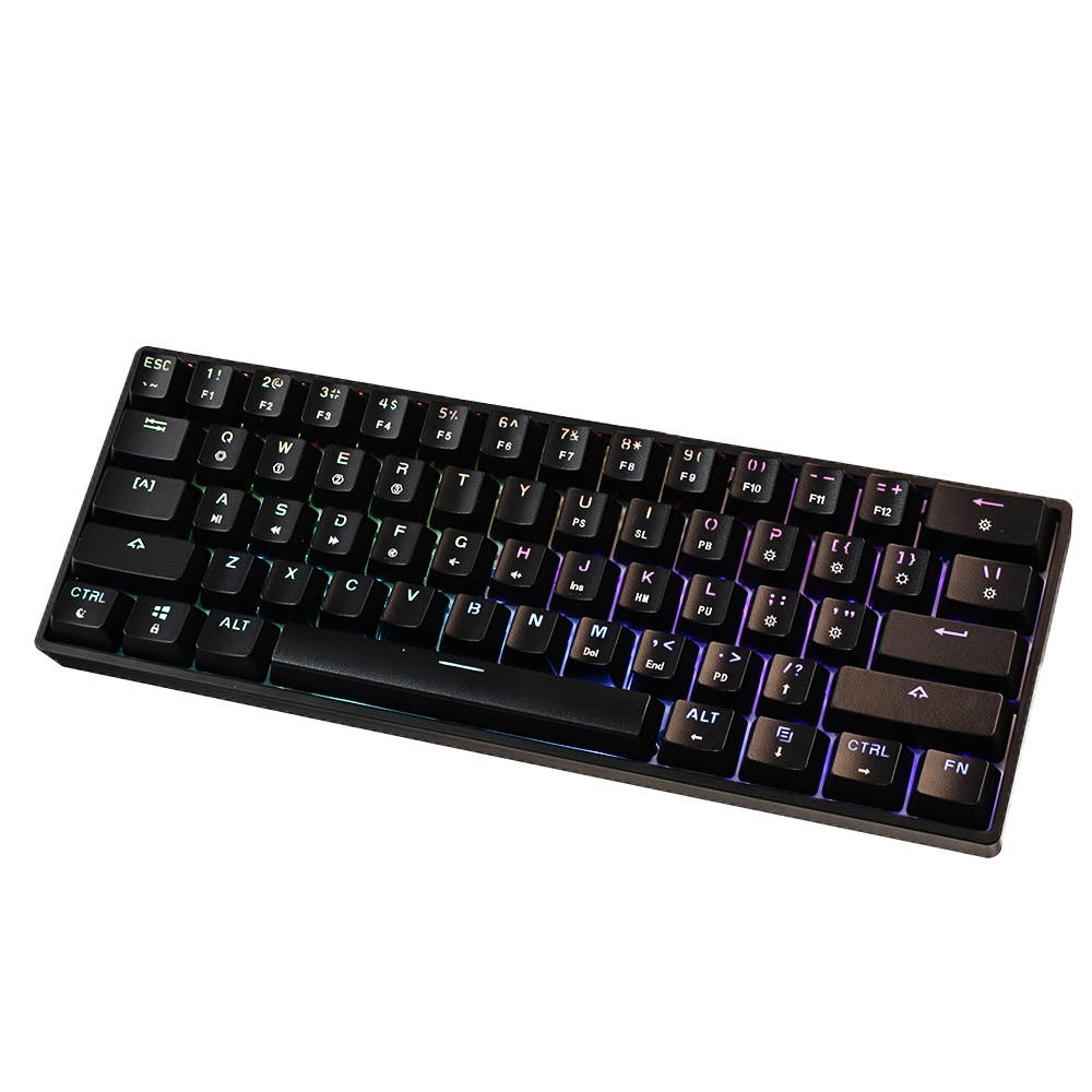 Geek GK61 61 Keys Mechanical Gaming Keyboard Hot Swappable Gateron Optical Switch RGB Type-C Programmable 60% Layout Gaming Keyboard Brown Switch