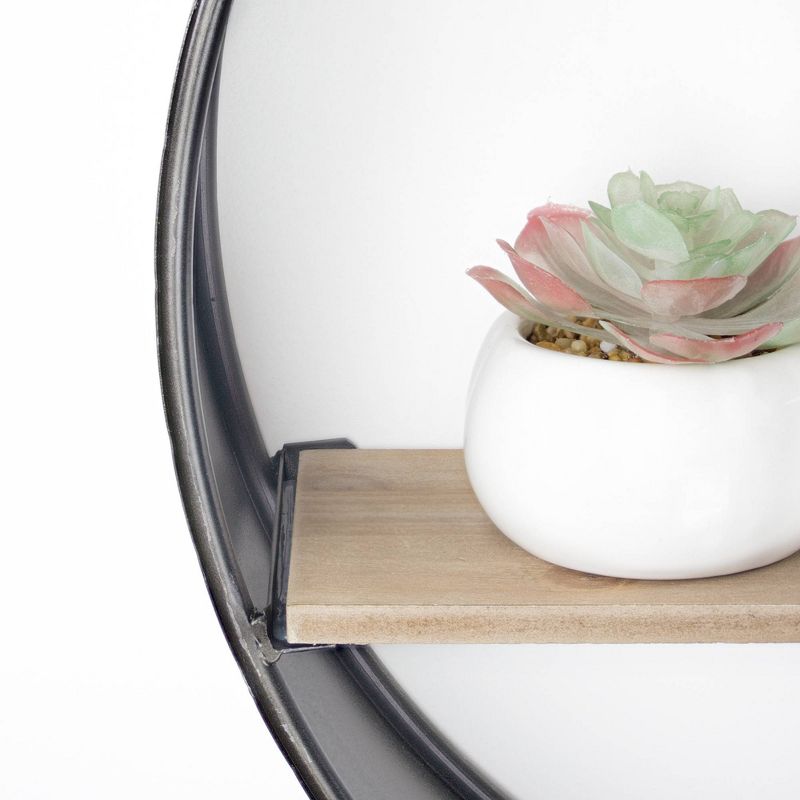 38" Soloman Wooden Shelf with Metal Brackets Brown - Kate & Laurel All Things Decor