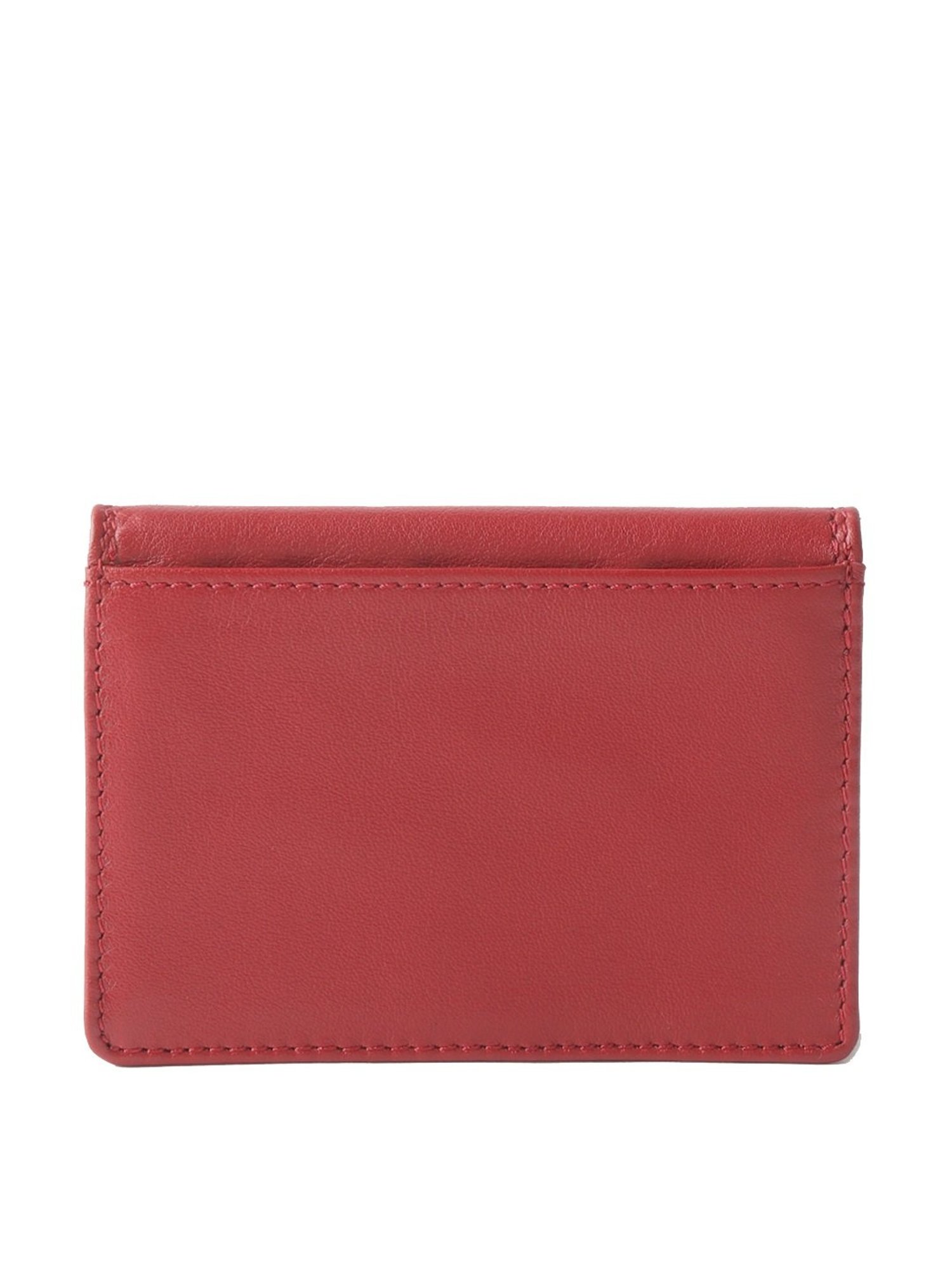 Brown Bear Red Casual Leather Rfid Card Holder for Men