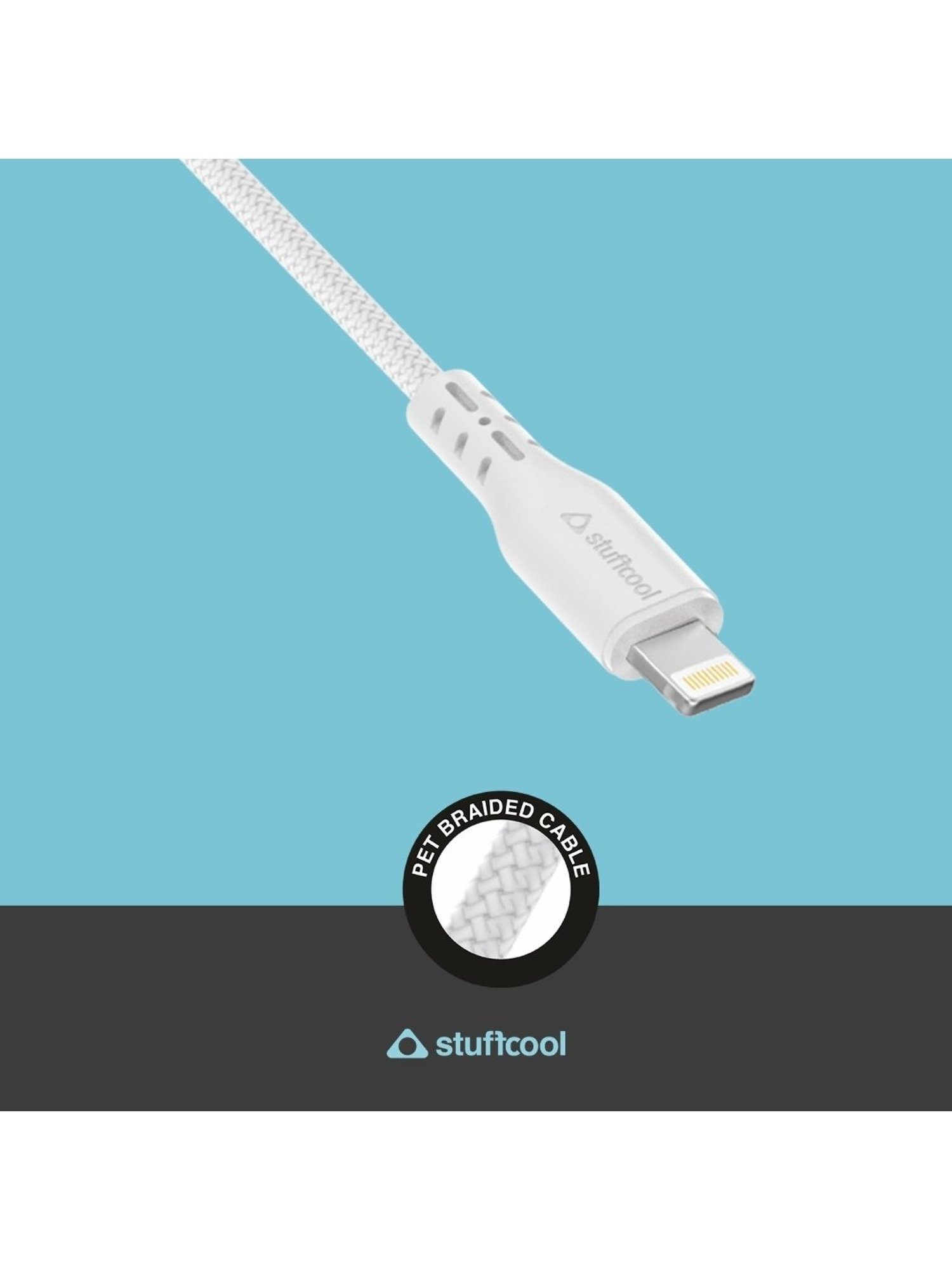 Stuffcool Alto USB C to Lightning Cable 20W (White)