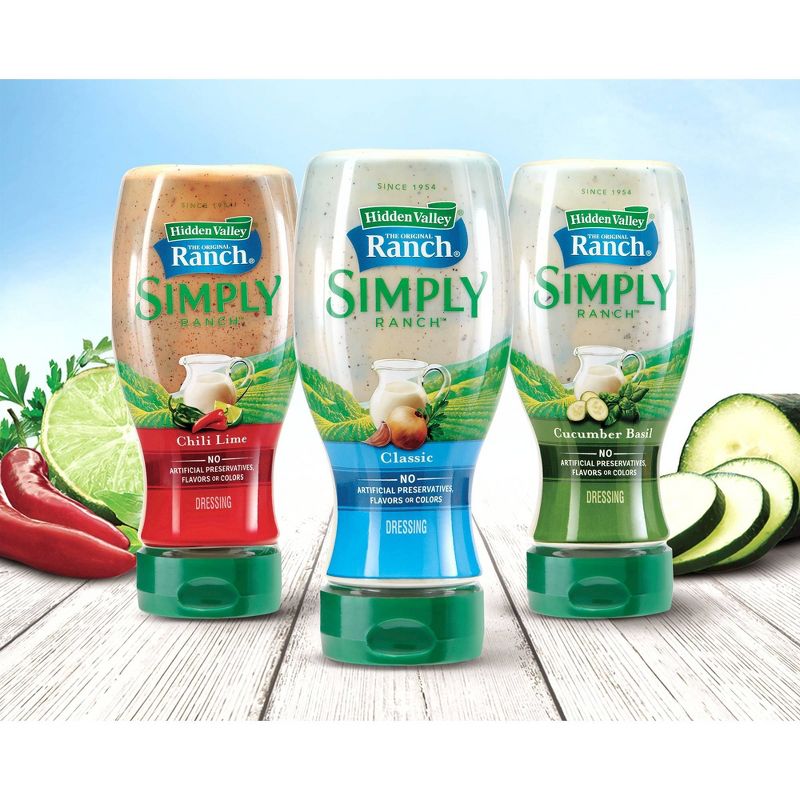 Hidden Valley Simply Ranch Chili Lime Salad Dressing & Topping - Gluten Free - 12fl oz