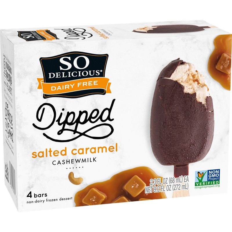 So Delicious Dipped Salted Caramel Cashew Milk Non-Dairy Frozen Dessert Bar - 4ct/ 9.2oz