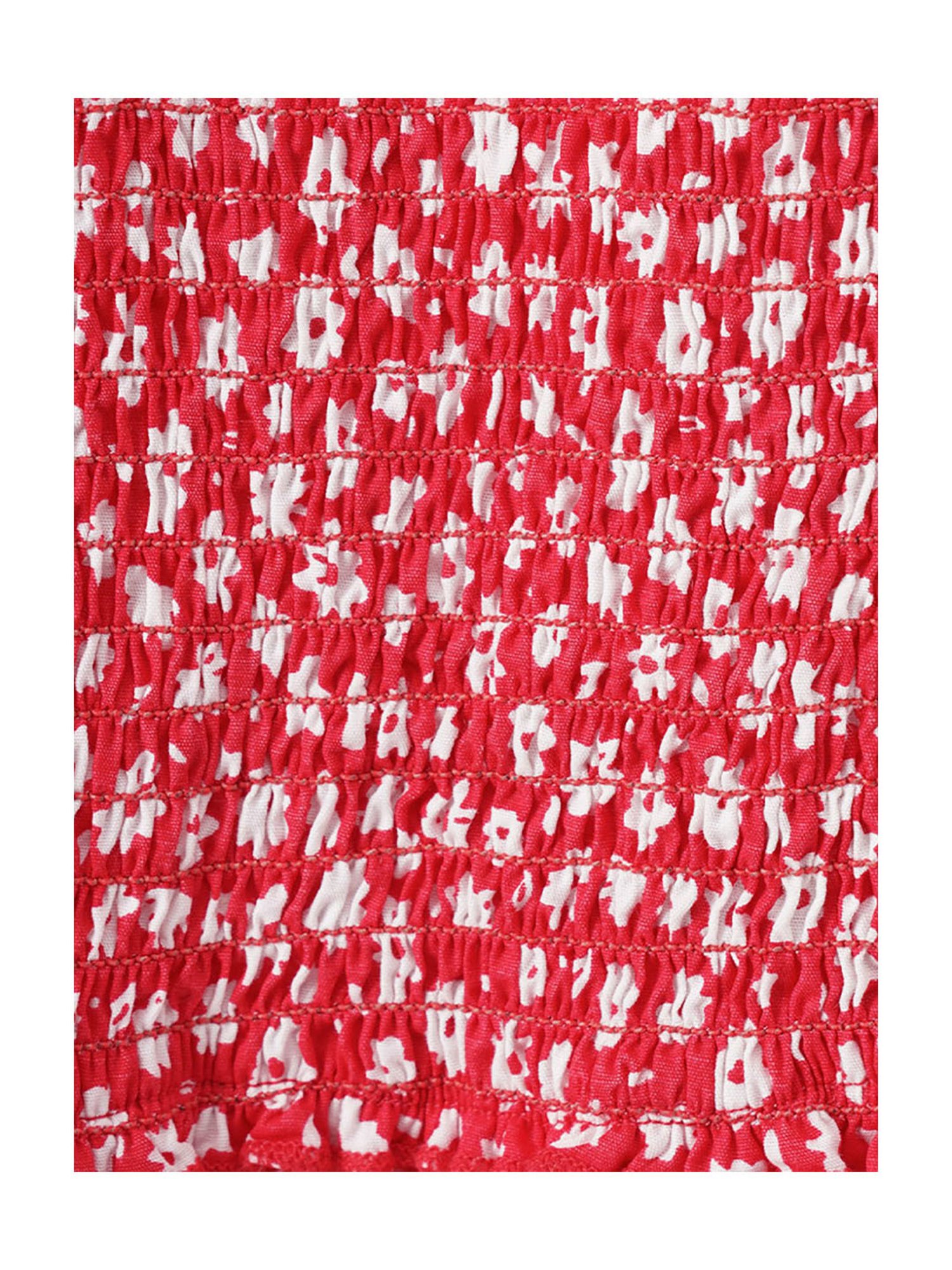 Ed-a-Mamma Kids Red & White Floral Print Dress