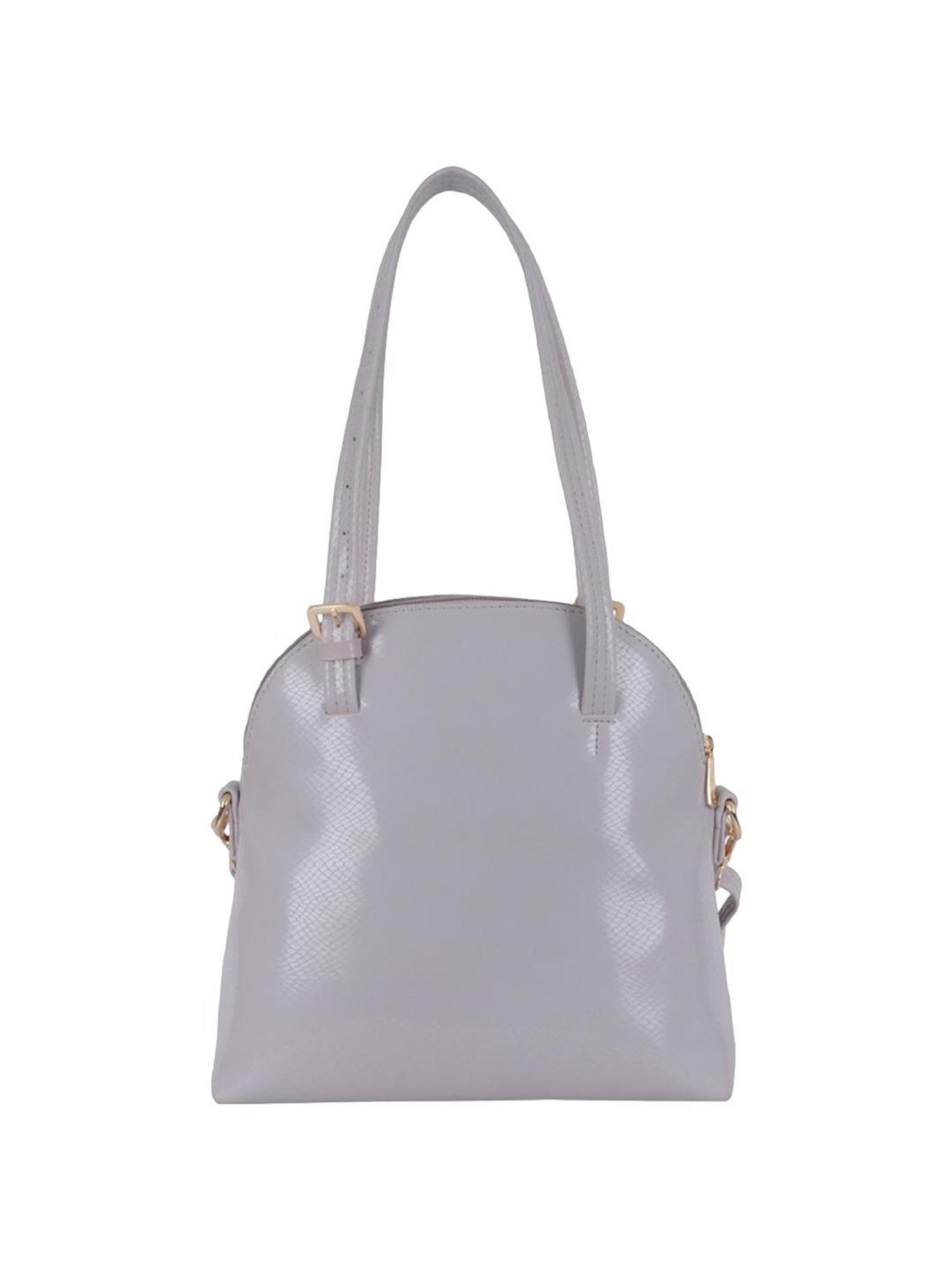 Baggit Geelong Seal Purple PU Textured Bowler Shoulder Handbag