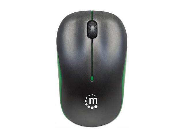 Manhattan - Success Wireless Optical Mouse / USB, Three Buttons with Scroll Wheel, 1000 dpi, Green/Black