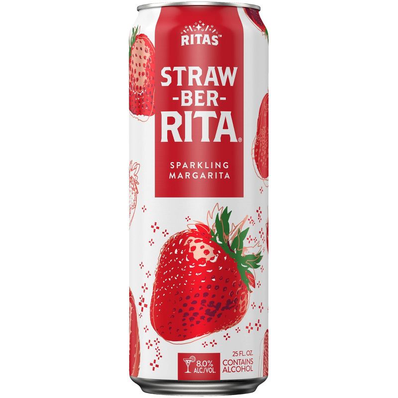 Ritas Straw-Ber-Rita Sparkling Margarita - 25 fl oz Can