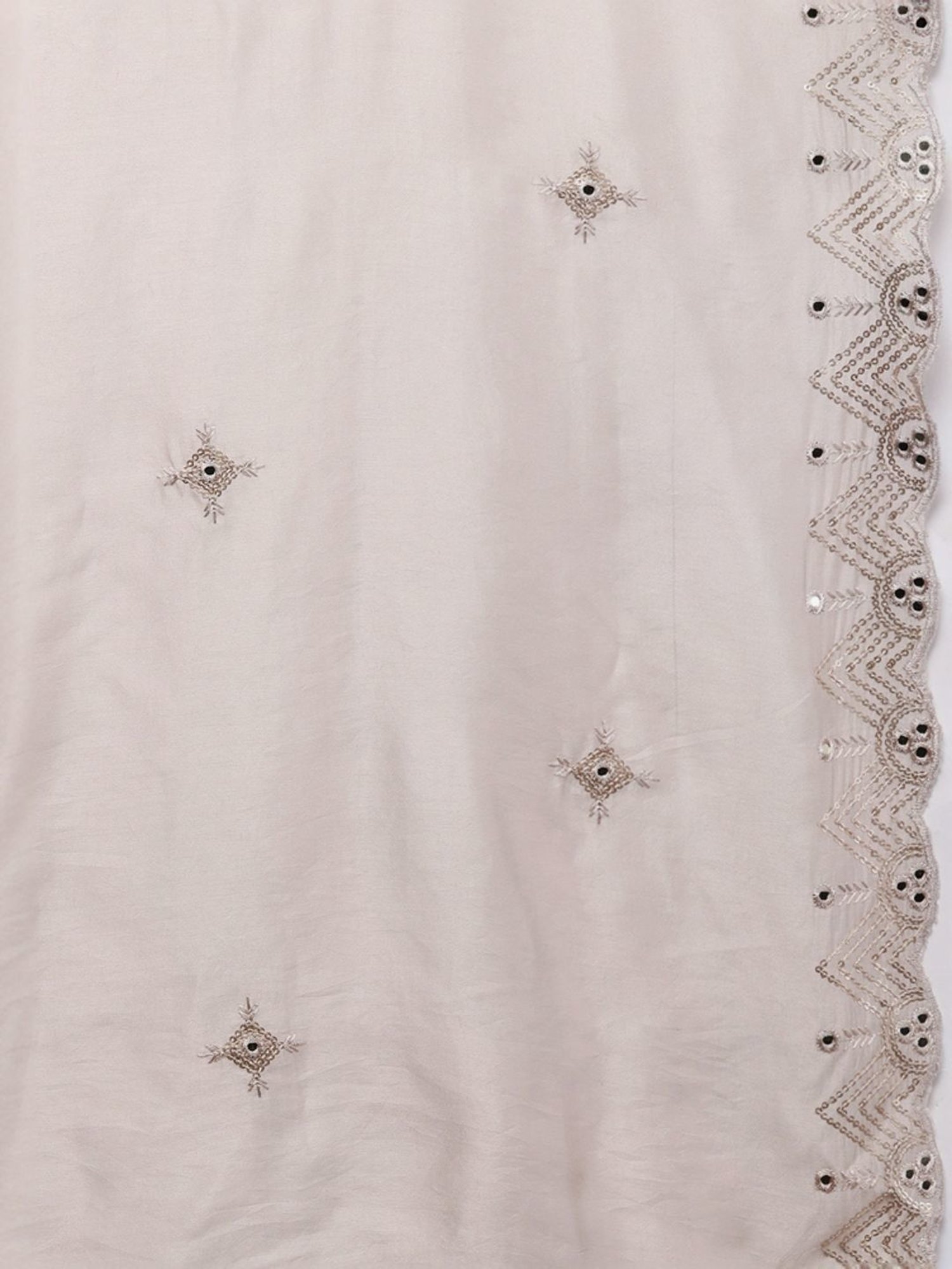 Libas Art Beige Embroidered Kurti Palazzo Set With Dupatta