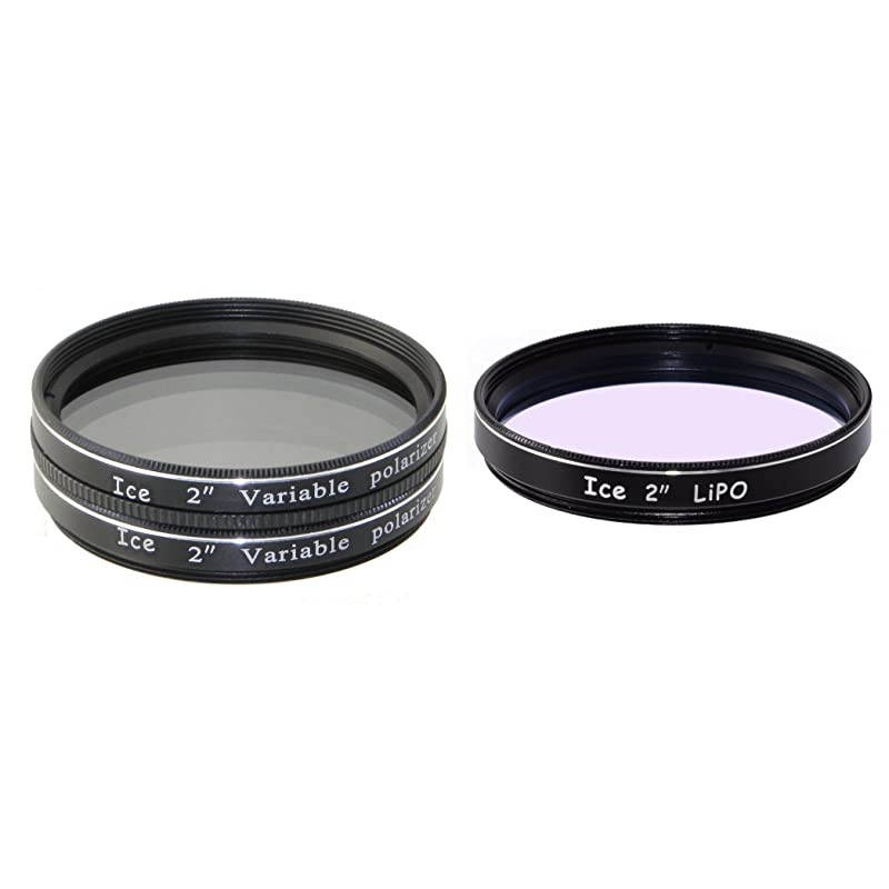 2 Telescope Filter Set Variable Polarizing Moon Polarizer LiPo Broadbrand Light Pollution Reducer Optical Glass