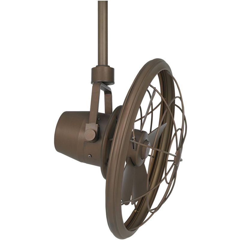 18" Casa Vieja Mission Outdoor Ceiling Fan with Wall Control Mounted Adjustable Oil Rubbed Bronze Cage Damp Rated for Patio Porch