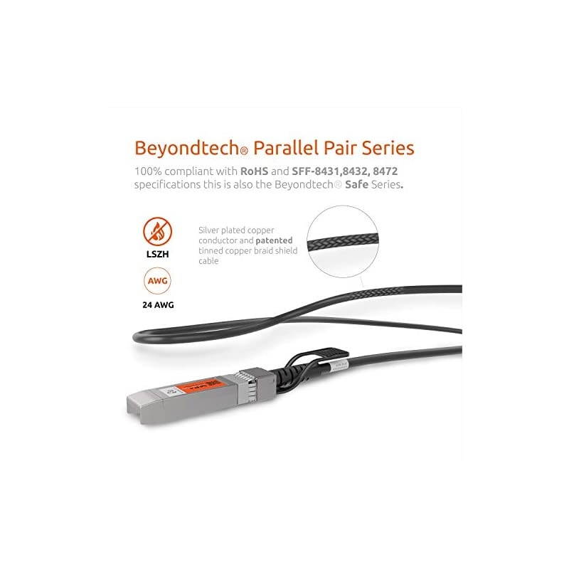 10G SFP+ Direct Attach Cable - 24 AWG Twinax LSZH / 7 Meters (7m / 23ft) -  10Gb Gigabit Ethernet Switch Network SFP DAC Cable Series