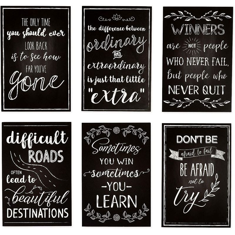 Pipilo Press 40-Pack Motivational Quotes Postcards, 20 Chalkboard Designs (4 x 6 inches)