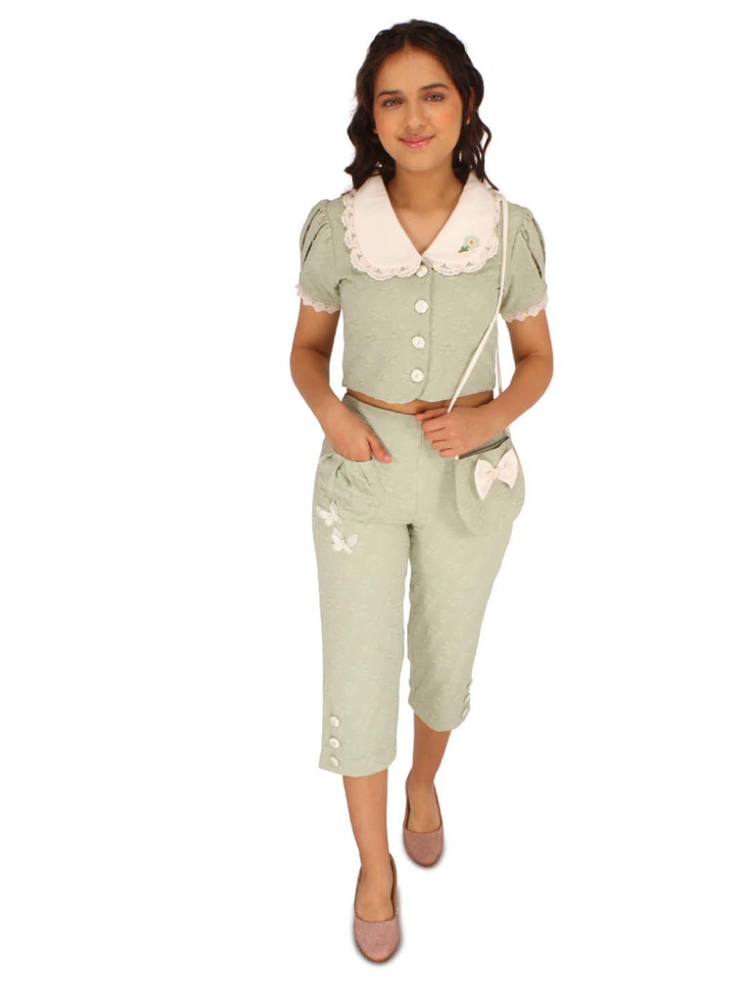 Akkriti by Pantaloons Kids Red & Cream Embroidered Kurta Set