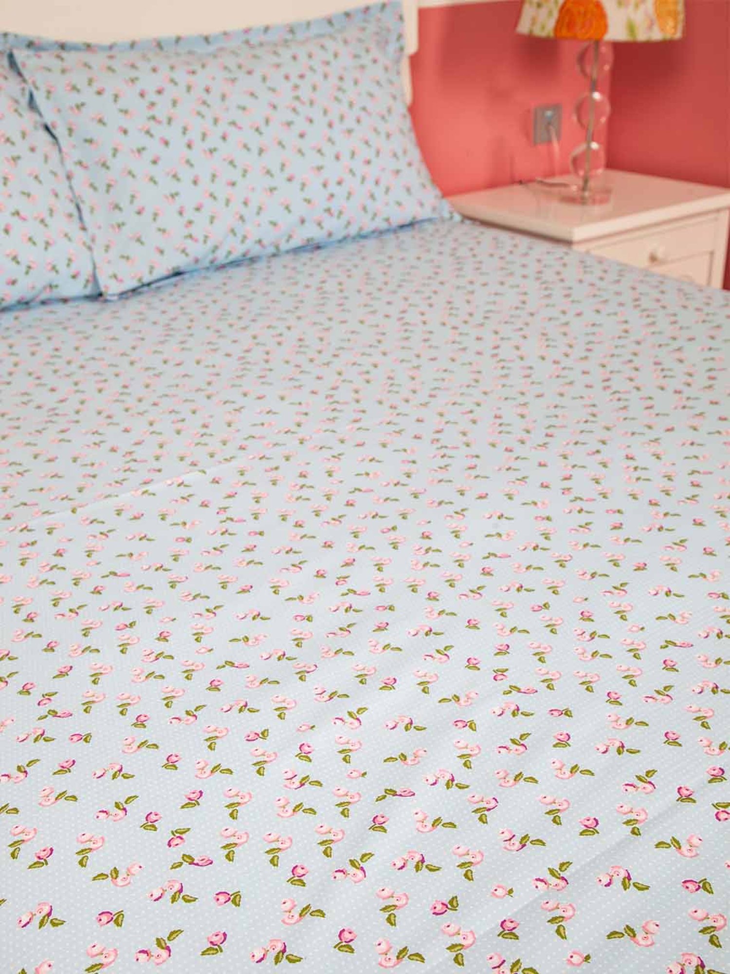 Nigh Nigh Vintage Rose Blue Cotton 300 TC Kids Bed Linen Set