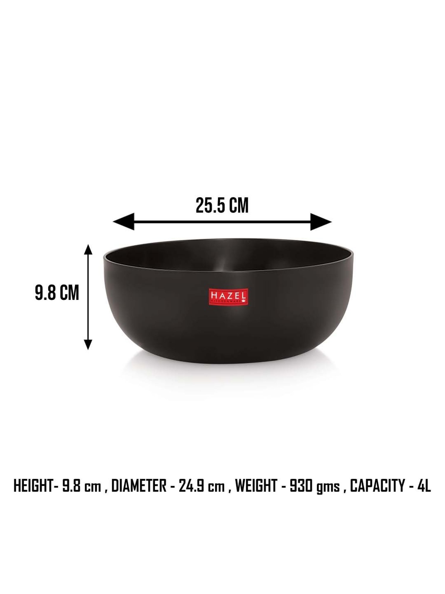 HAZEL 3mm Hard Anodised Tasra Aluminium Frying Tasla Kadai with Induction base, 4000 ml,Black