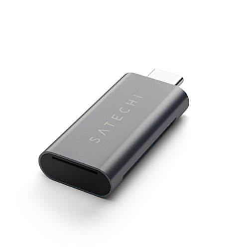 Satechi Aluminum Type-C Micro/SD Card Reader - Compatible with 2018 MacBook Air, 2018 iPad Pro, 2016/2017/2018 MacBook Pro/MacBook, Microsoft Surface Go and More (Silver)