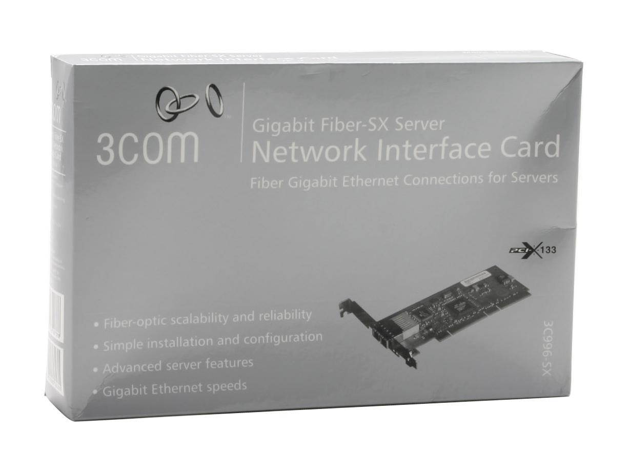 3com 3c996sx PCI 2.2 or PCI-X 1.0 Gigabit Fiber SX Server Network Interface Adapter