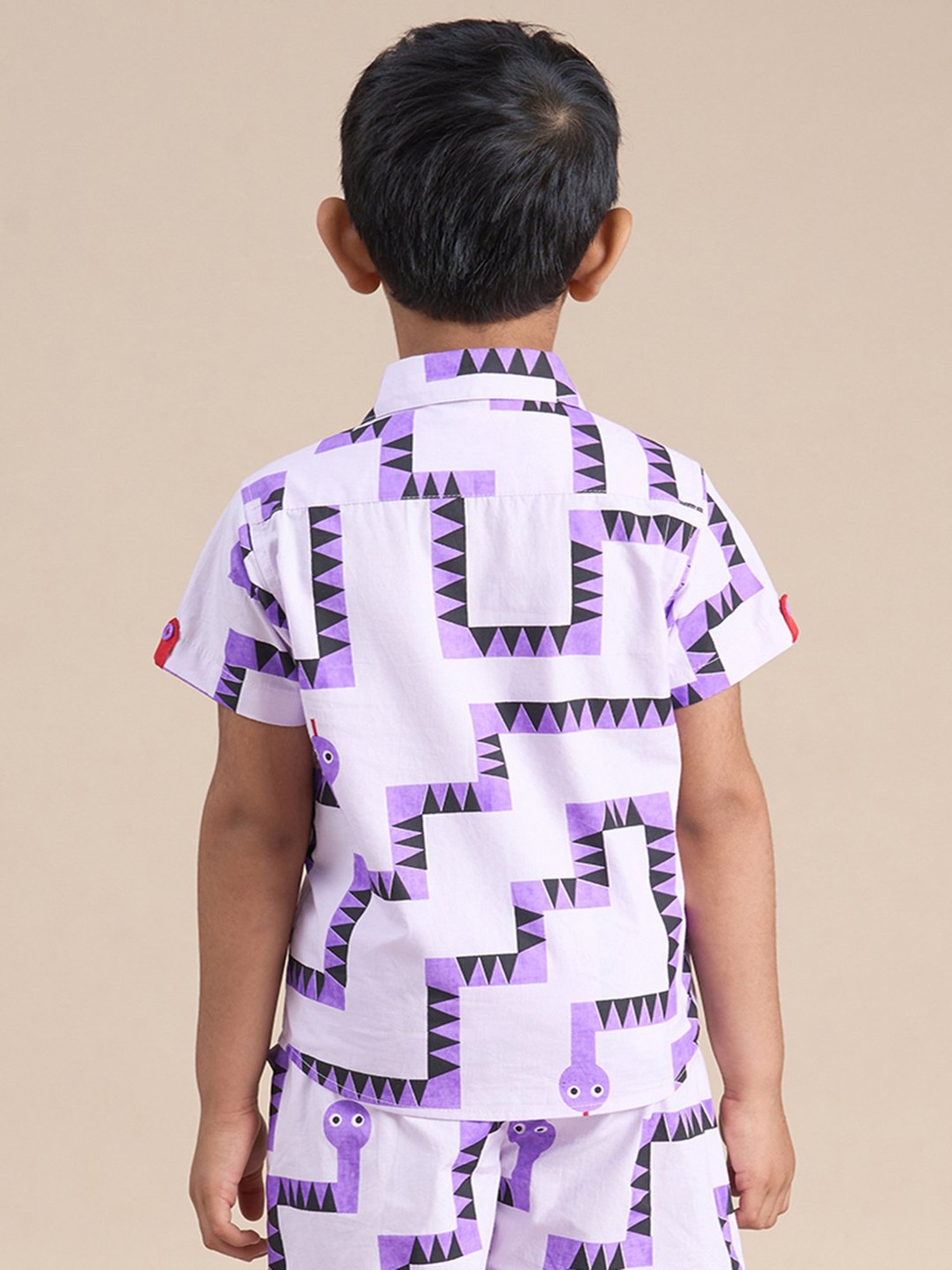 Lil Drama Kids Purple Printed Shirt
