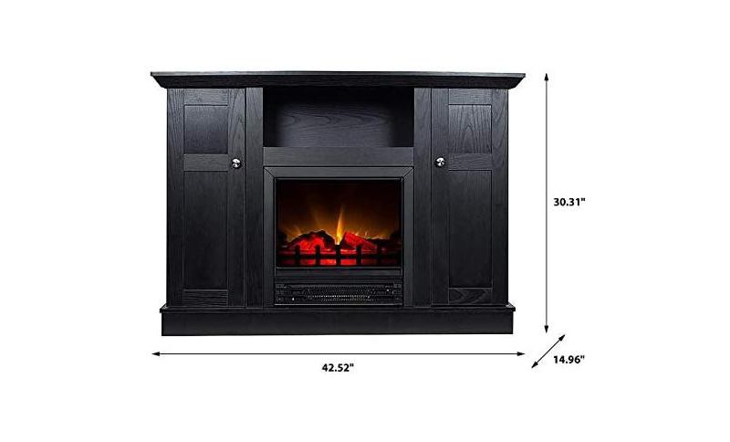 HearthPro Barclay Electric Fireplace Media Cabinet in Black Oak - SP5976