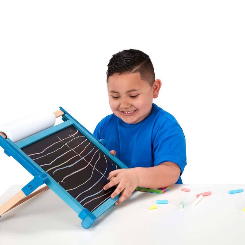 Melissa & Doug Double-Sided Magnetic Tabletop Art Easel - Dry-Erase Board and Chalkboard