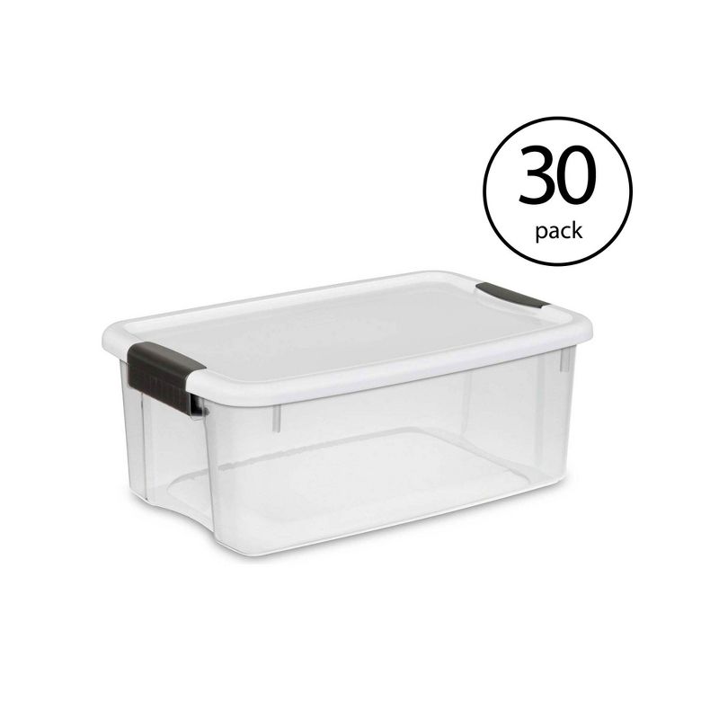 Sterilite 18 Quart Clear Ultra Latch Storage Organizer Container Box  (30 Pack)