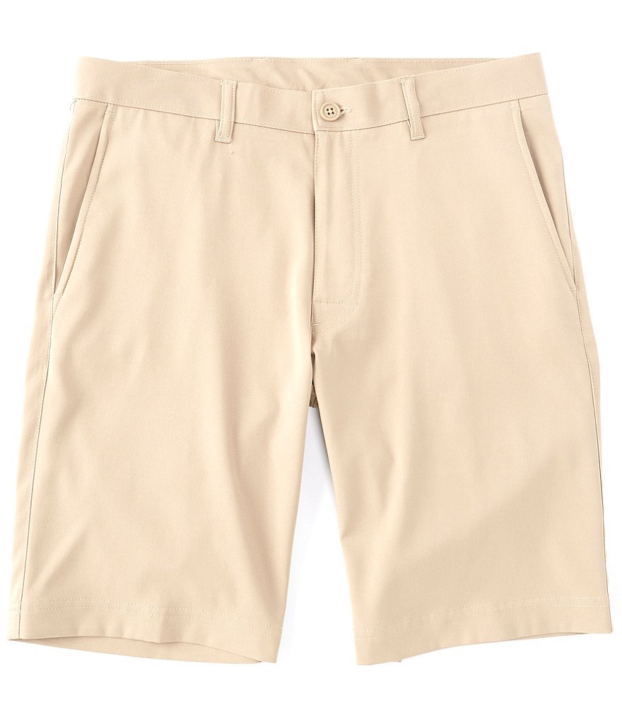 Roundtree & Yorke Big & Tall 9#double; and 11#double; Inseam Performance Flat Front Shorts