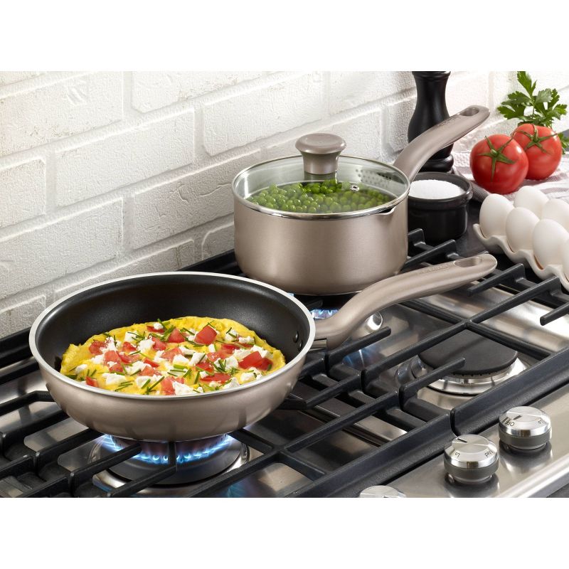 T-fal Simply Cook Nonstick Dishwasher Safe Cookware, 15pc Set, Champagne