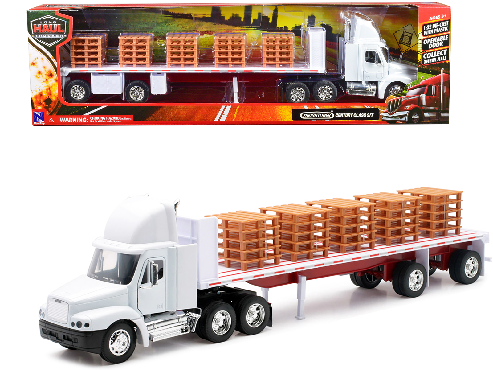 Freightliner Cascadia Truck White with White Tanker Trailer "Transporter" Series 1/32 Diecast Model by Welly