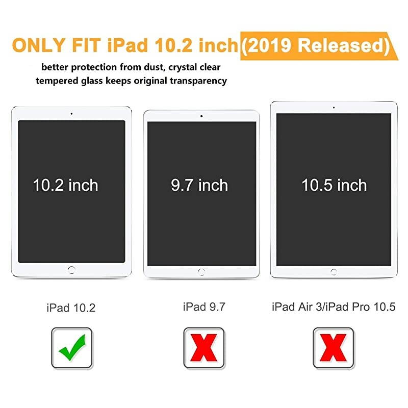 2 Pack New Screen Protector for iPad 8th Generation 102 inch 2020 Release iPad 7th Generation 2019 Clear Tempered Glass Film with AntiScratchHigh DefinitionBubble Free