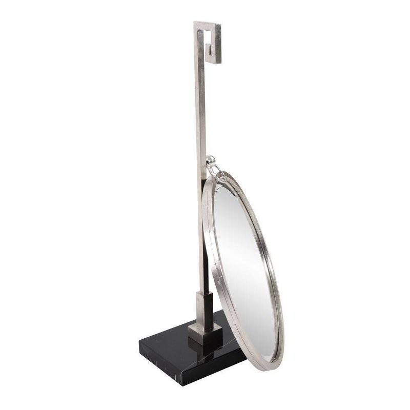 Round Medallion Decorative Wall Mirror Silver - Howard Elliott