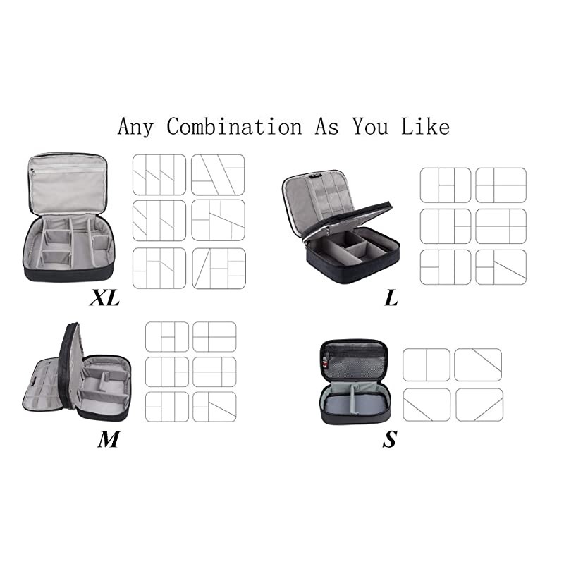 4PcsSet Computer Cable Electronic Organizer Travel Packing Gadgets Bag Pouch for CablesExternal Flash DriveMouseMemory CardPower Bank