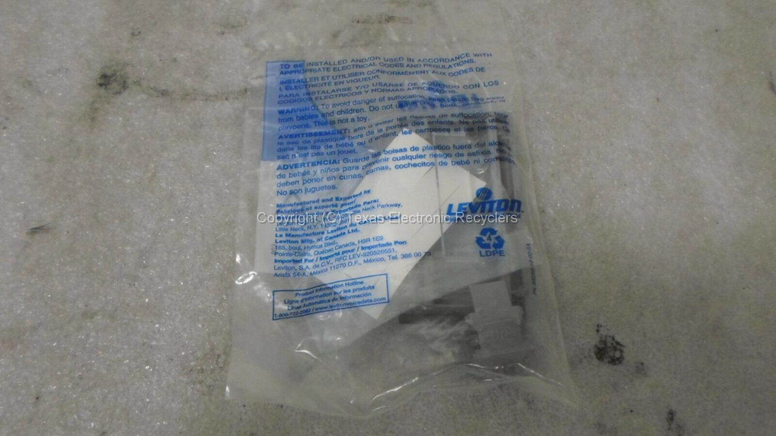 LOT OF 5 - Leviton 49910-SG4 Modular Furniture Faceplate w/ ID Window 4PT Gray