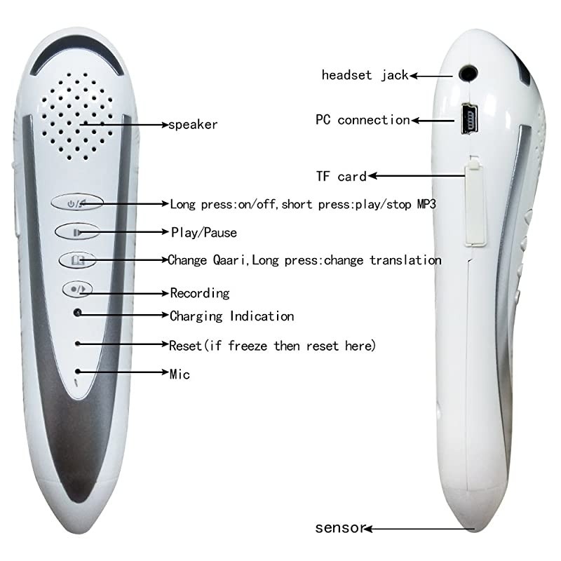 Quran Digital Ren Talking Reader with Rechargeable Battery Quran Read Pen with Electronic Quran Book Read Pen PQ158GB