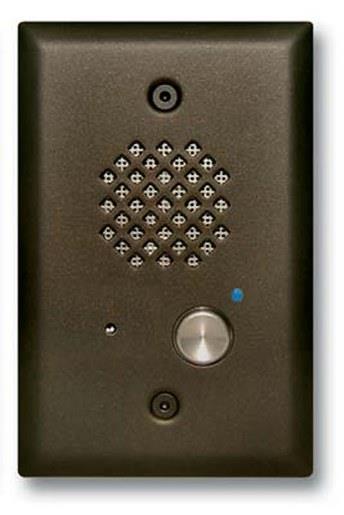 Viking - E40BN - Oil Rubbed Bronze Entry Phone with Automatic Disconnect and Blue LED, Flush Mounts in Single Gang Box