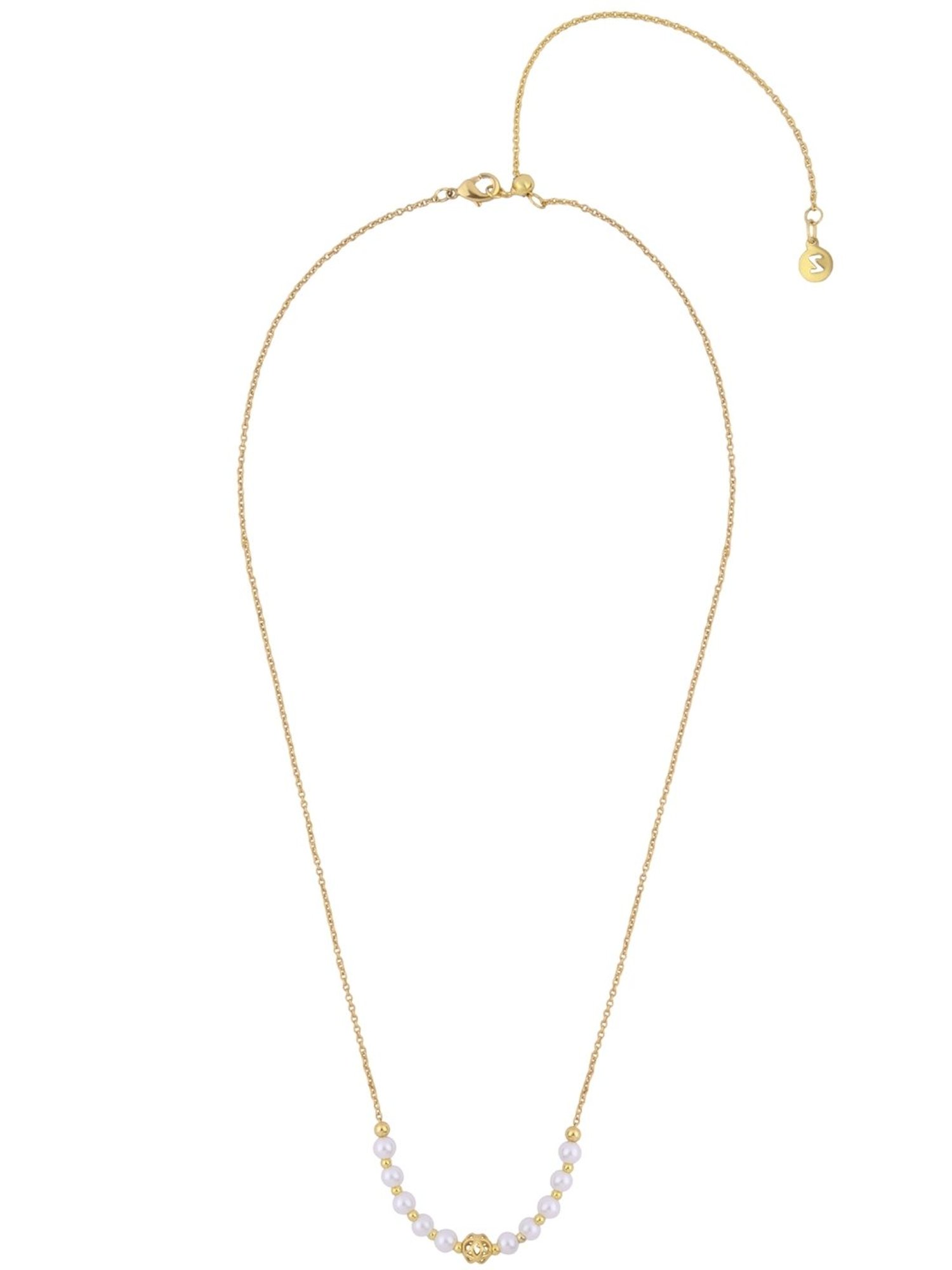 Accessorize London Women's Z Real Gold Plated Pearly Bead Necklace