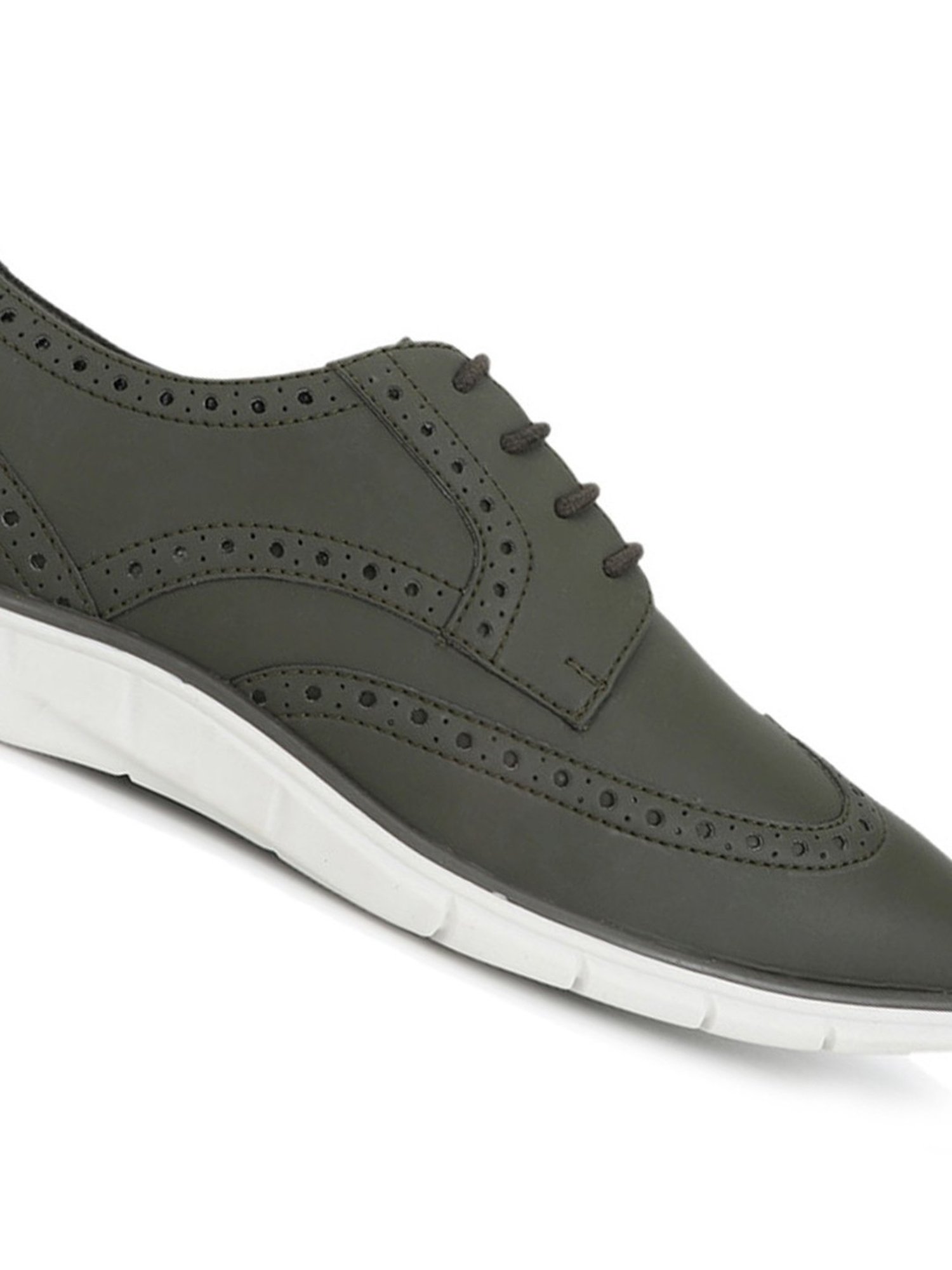 Yoho Men's Olive Brogue Shoes