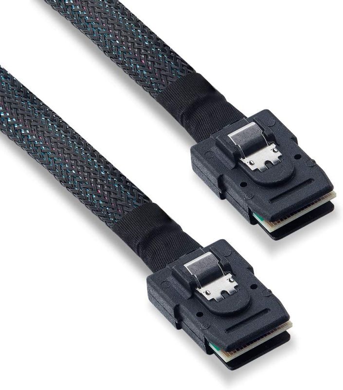 6G Internal Mini SAS SFF-8087 to SFF-8087 Cable, 100-Ohms, 0.8-m(2.64ft), 2 Pack