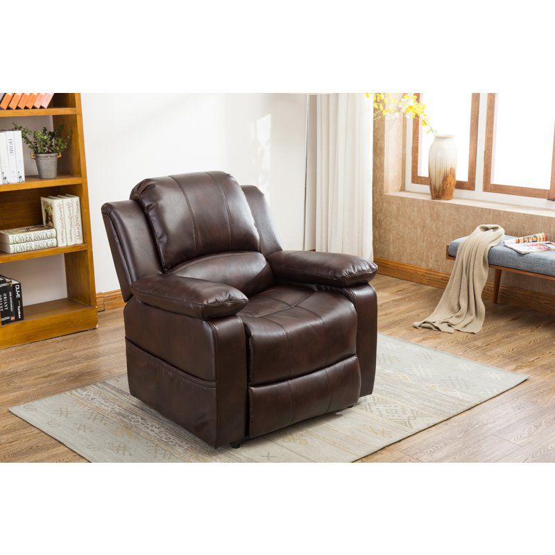 Spence Burnished Brown Leather Gel Lift Chair - Comfort Pointe