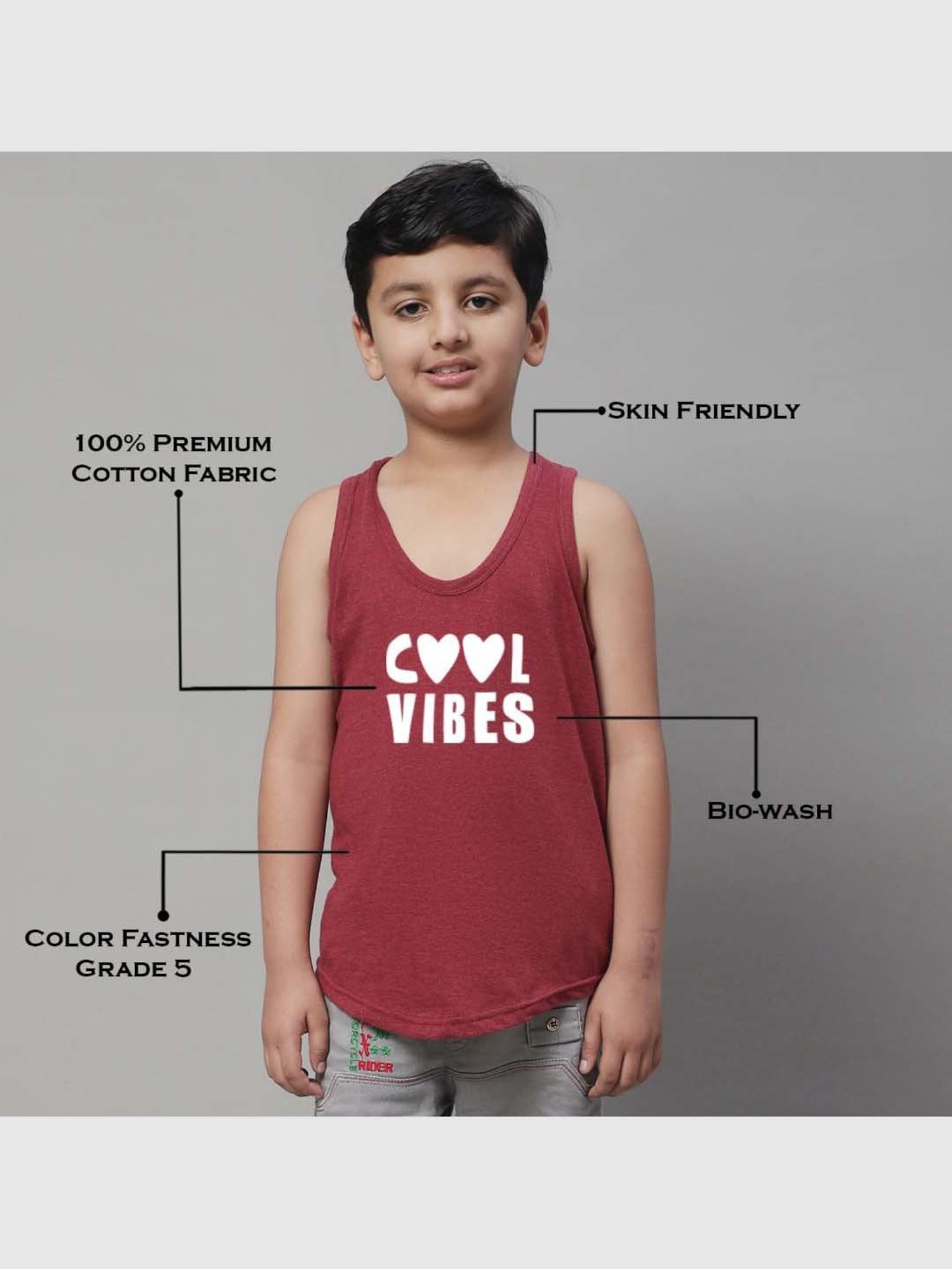 Palm Tree Kids White Printed Vest