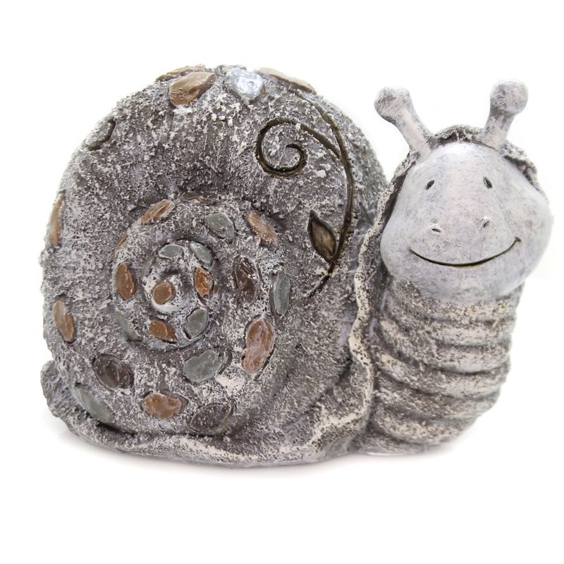 Home & Garden 5.25" Snail Pebble Statue Flower Antenna Shell Roman, Inc  -  Outdoor Sculptures And Statues