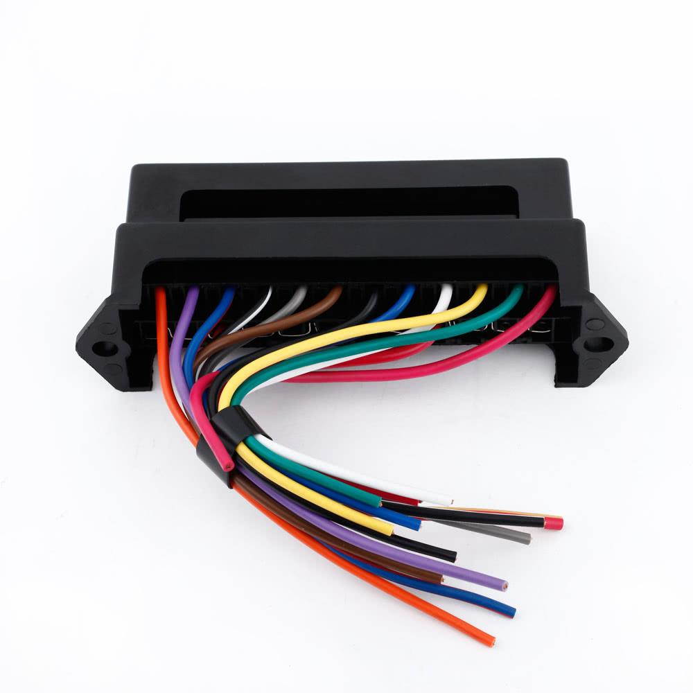 12 Way DC32V Circuit Car Trailer Auto Blade Fuse Box Block Holder ATC ATO 2-input 12-ouput Wire