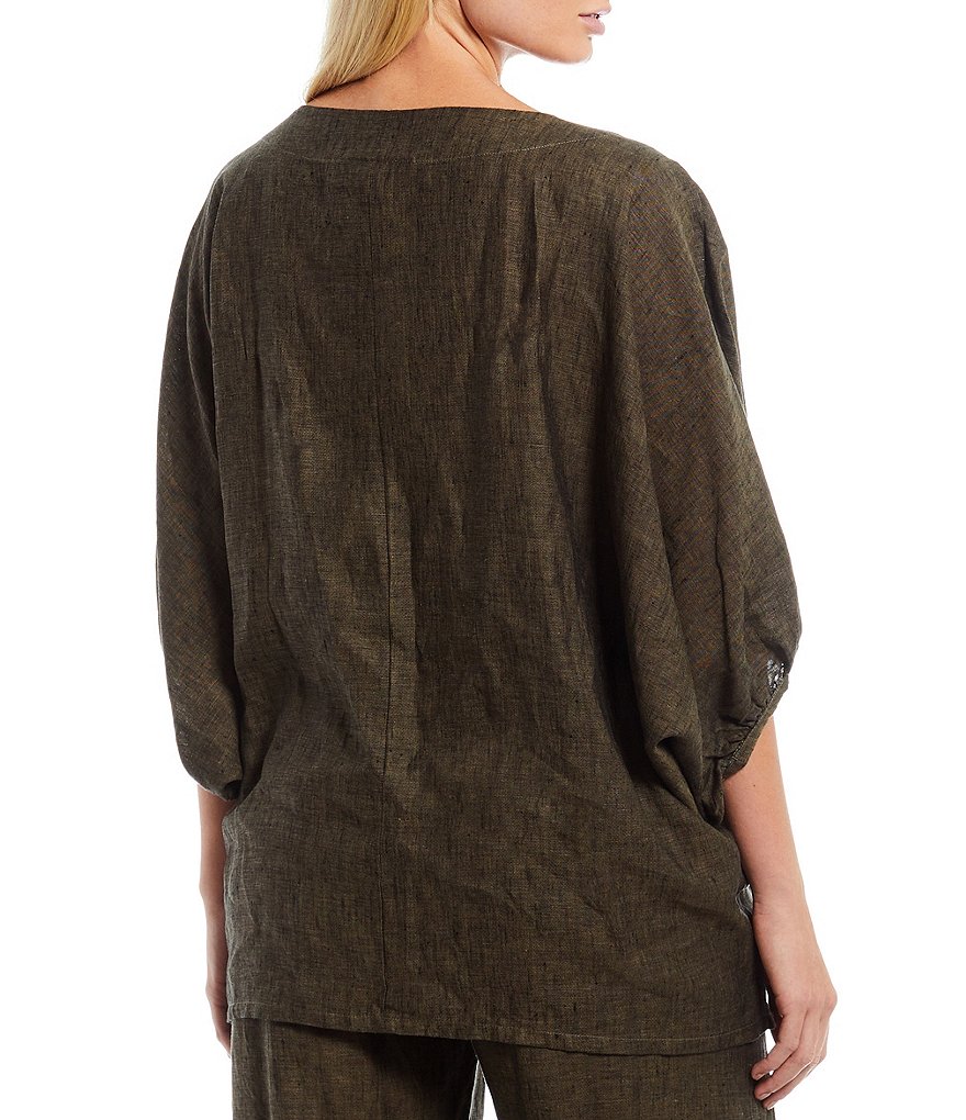 Bryn Walker Wilder Cross Dyed Linen Dolman Gathered Band Coordinating Tunic