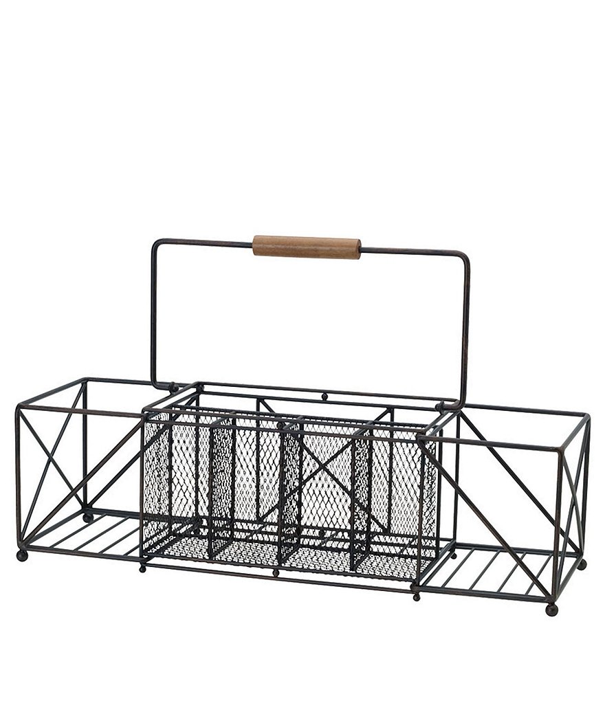 Gourmet Basics by Mikasa Avilla Picnic Plate Napkin and Flatware Storage Caddy with Paper Towel Holder