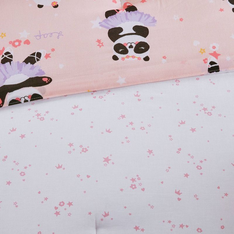 Full/Queen Patty Ballerina Panda Cotton Comforter Set Pink