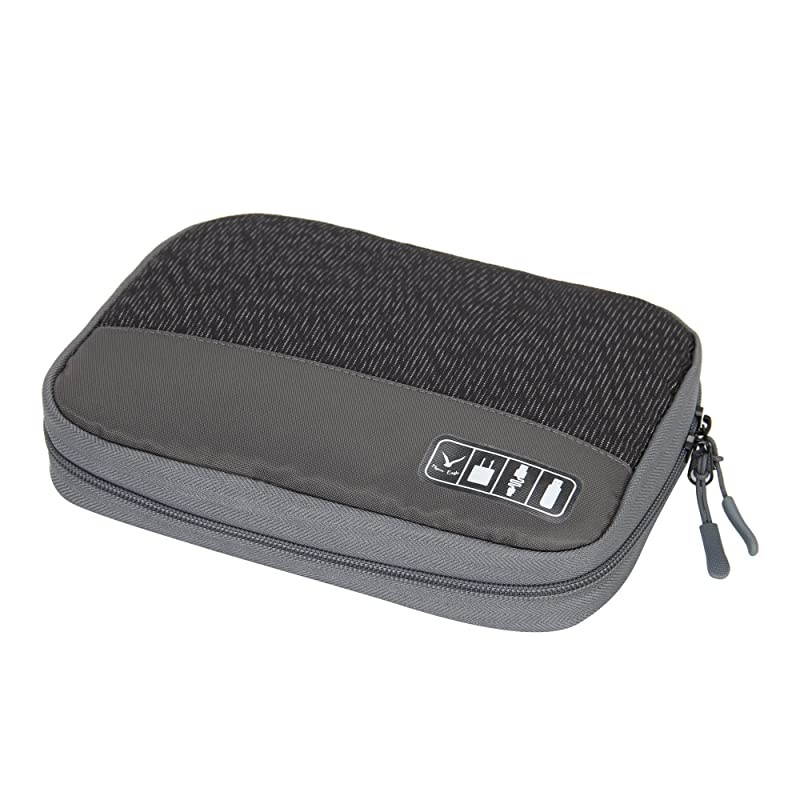 Travel Universal Cable Organizer Electronics Accessories Cases for Various USB Phone Charger and Cable Black Grey